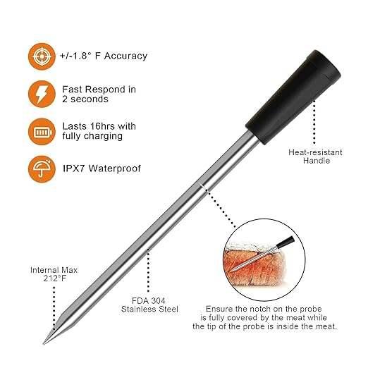 Wireless Thermometer 70 meter Bluetooth Interface 