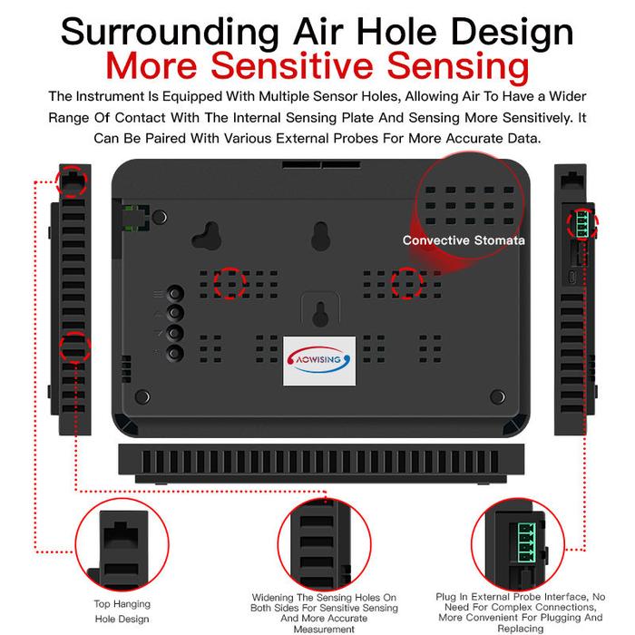 Thermohygrometer 14 Inch dengan External Sensor Dust Proof Panjang Kabel 3meter