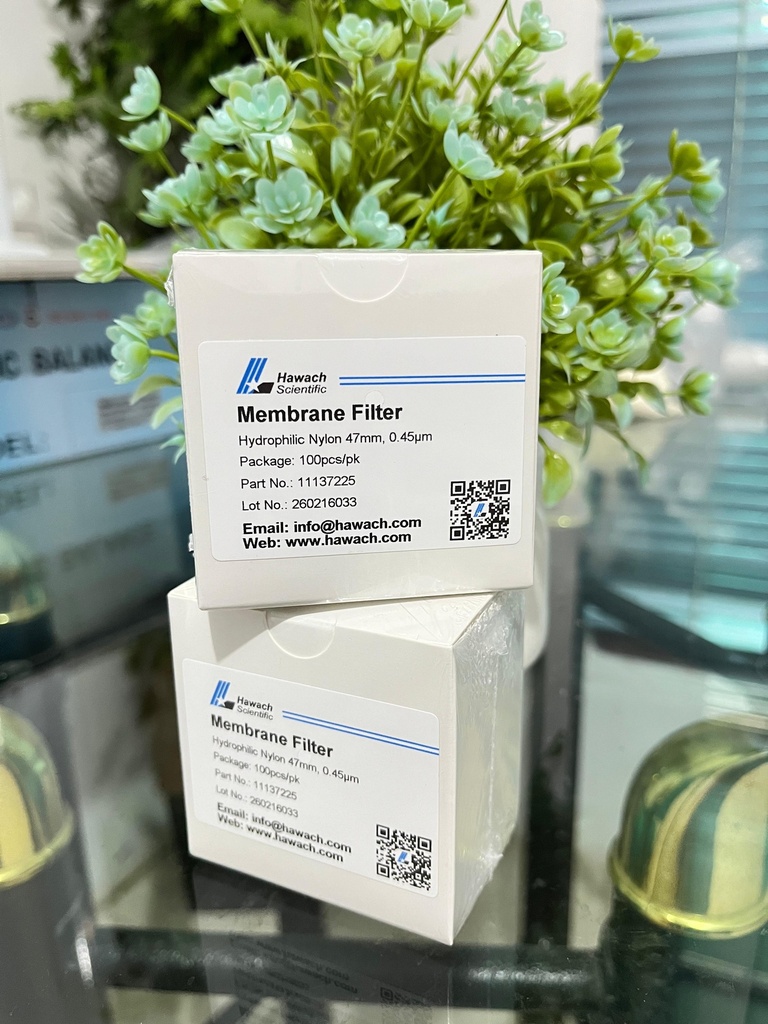 Nylon Membrane Filter Diameter 47mm Pori 0.45um isi 100 Brand Hawach