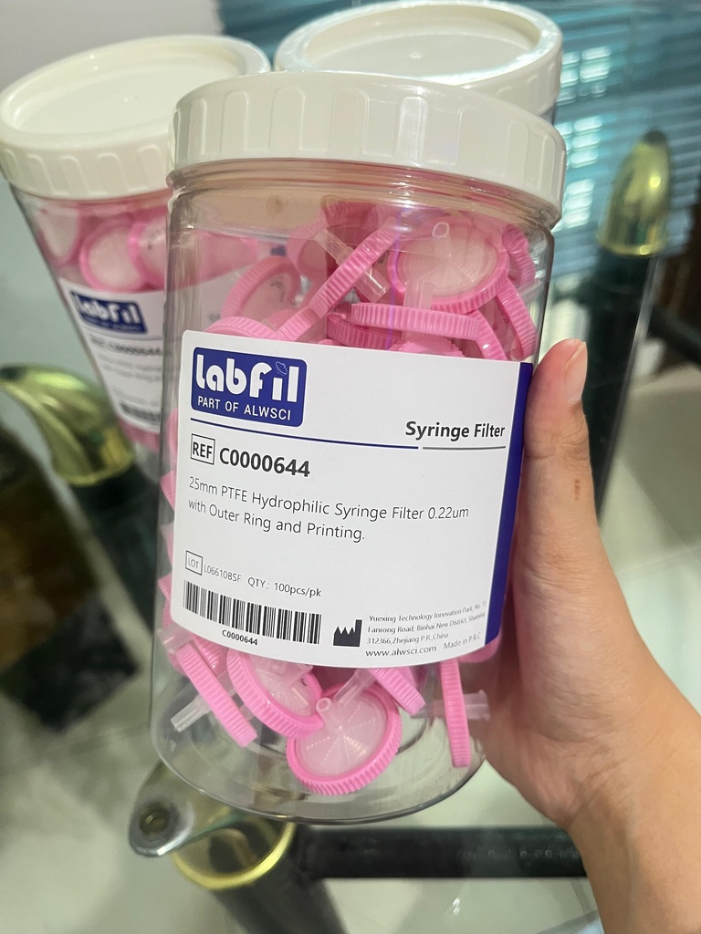 Syringe Filter 25mm PTFE Hydrophilic 0.22um C0000644