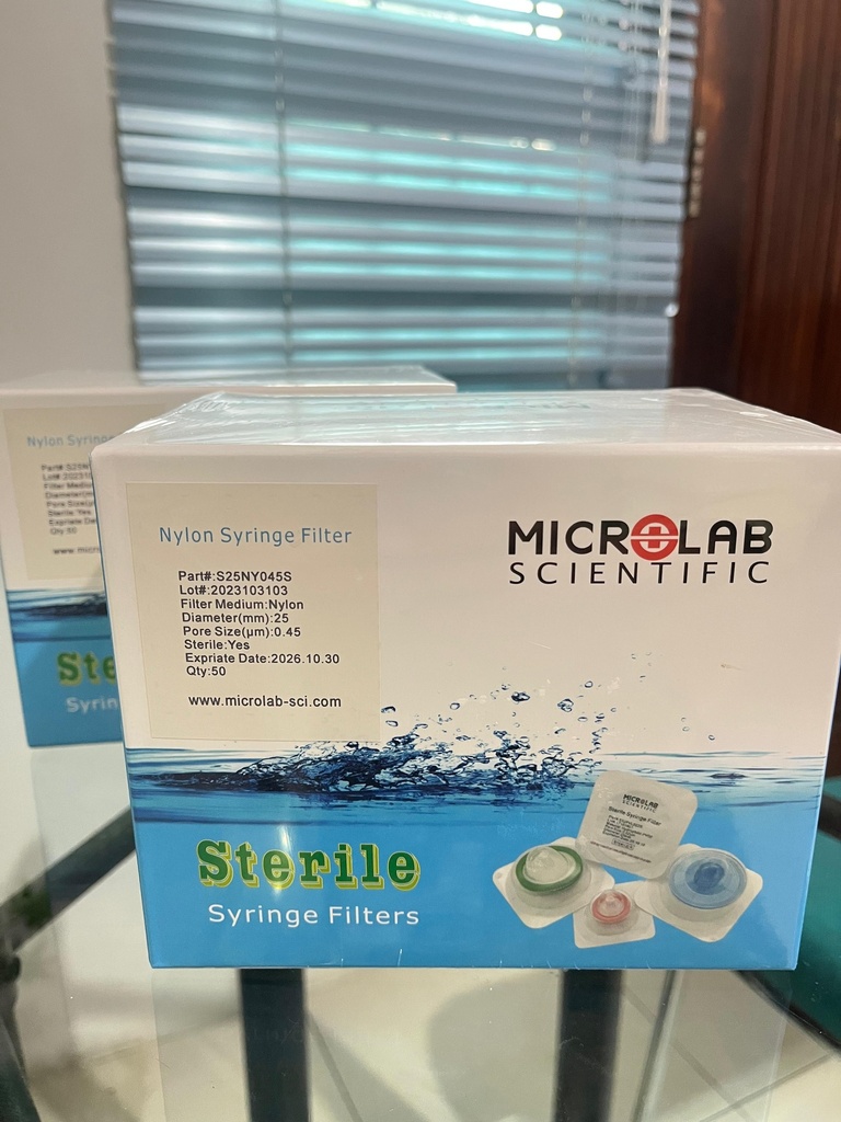Nylon Syringe Filter Steril 25 mm 0.45 um