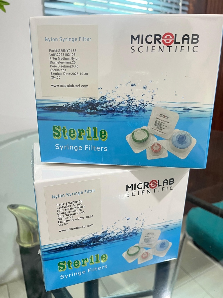 Nylon Syringe Filter Steril 25 mm 0.45 um