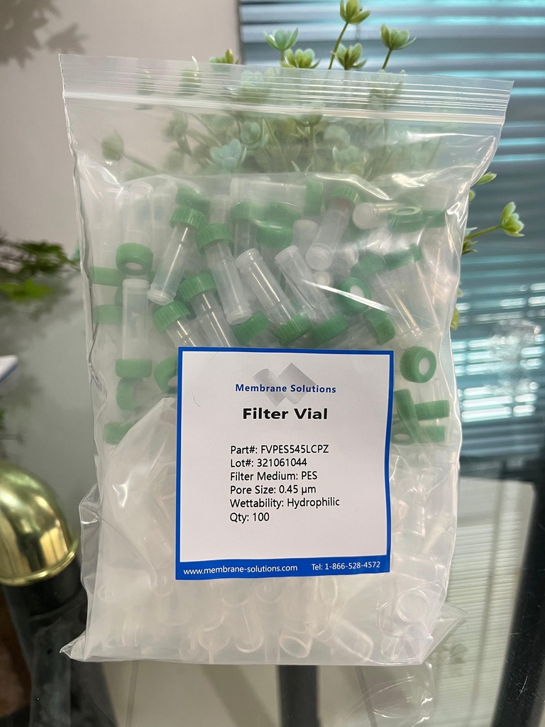 Filter Vial PES 0.45 um Membrane Solution