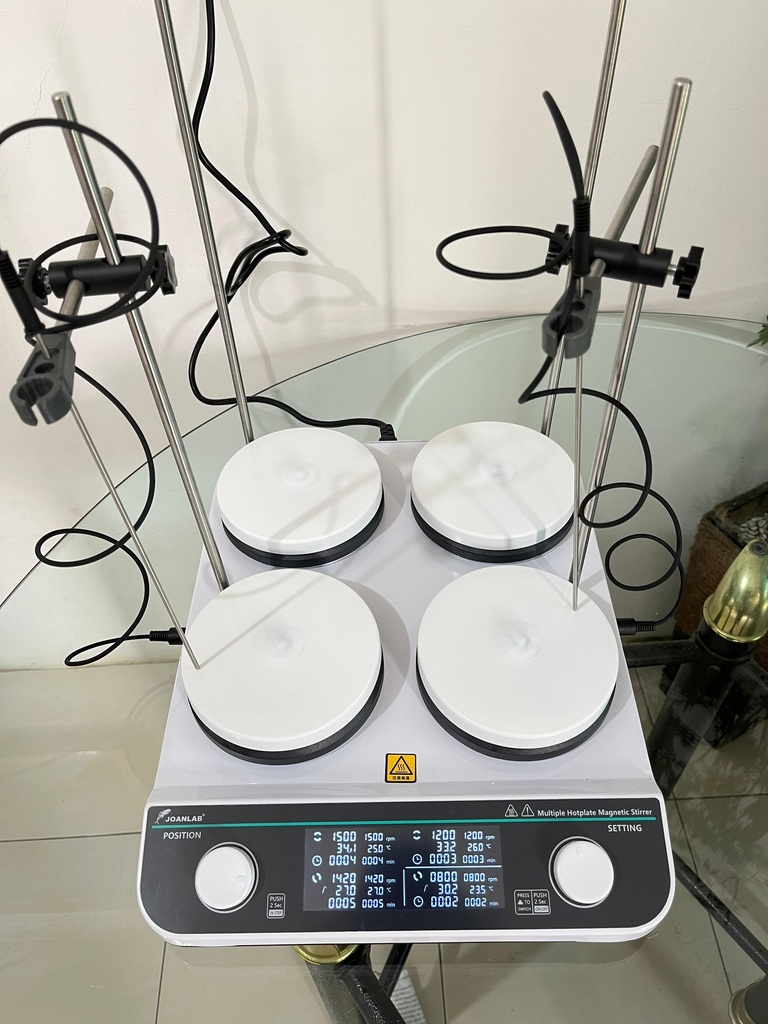 Digital Hotplate Stirrer Four Rows Joanlab HHMS-4Max / Digital Hotplate Stirrer 4 Tungku 50 - 1500 RPM
