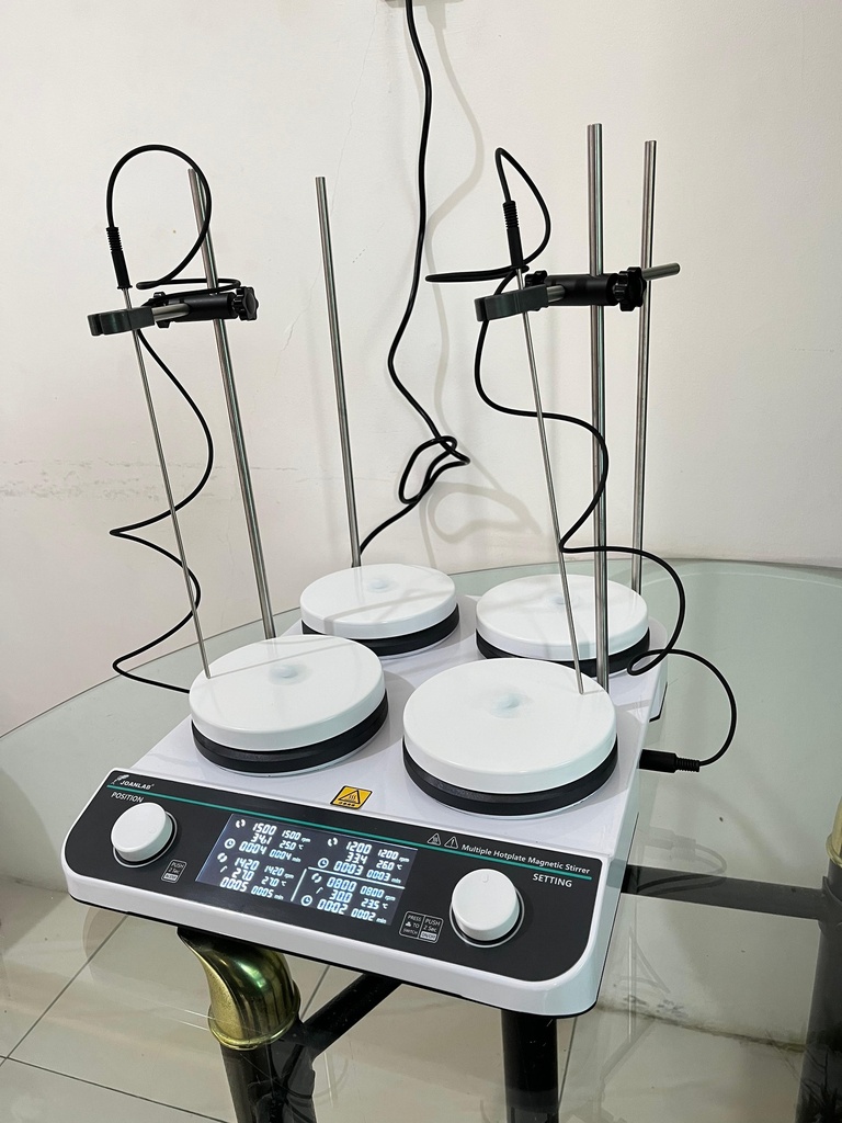 Digital Hotplate Stirrer Four Rows Joanlab HHMS-4Max / Digital Hotplate Stirrer 4 Tungku 50 - 1500 RPM