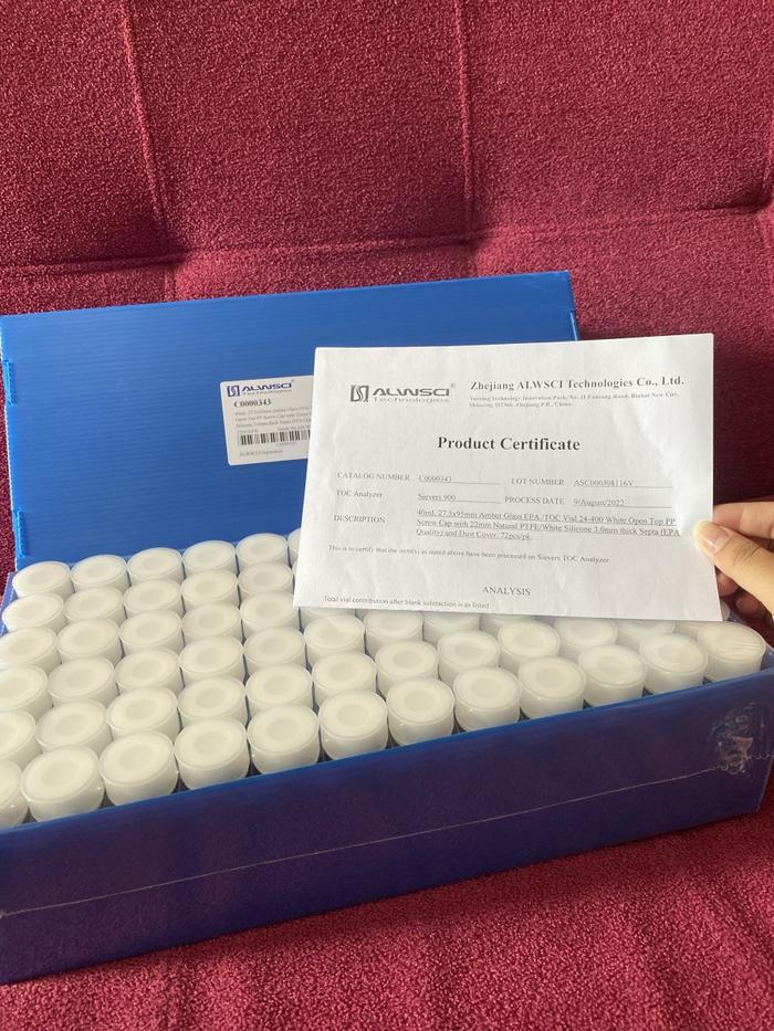 Bottle Vial Amber 40ml EPA VOA Open Top with Certified TOC ALWSCI