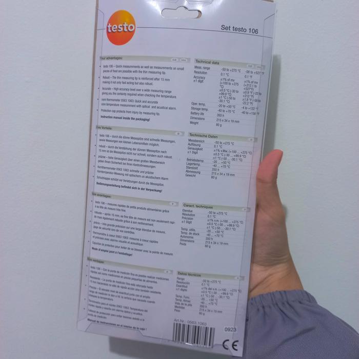 Thermometer Digital Food For Food Completed with Silicon and TESTO 106