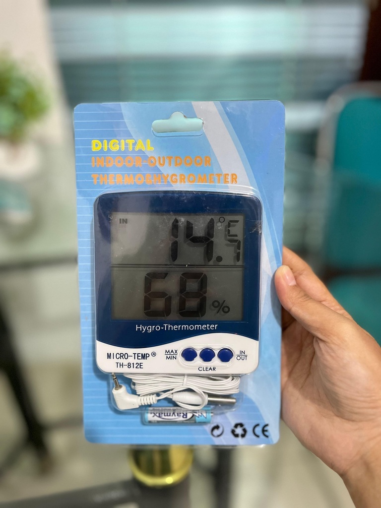 Thermohygrometer Indoor Outdoor TH-812E / Thermo Hygrometer Ruangan