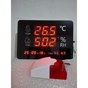 Digital Large Thermohygrometer 14 Inchi dengan Display Waktu dan Tanggal Alarm Eksternal Output RS485 dan USB Mini Monitor Suhu dan Kelembaban WT308G