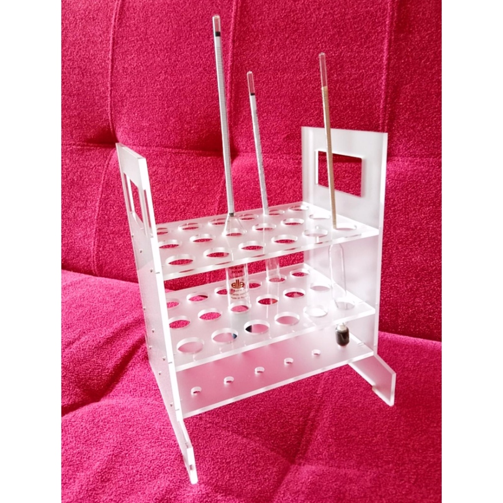 Rak Stand untuk Hydrometer 18 Hole Cross Acrylic Hydrometer Rack
