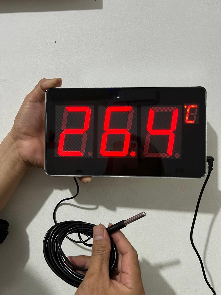 LED Digital Sauna and Pool Thermometer with Waterproof Probe 5 Meter and Limit Alarm Max Min Sensor for Home Factory Temperature Monitoring