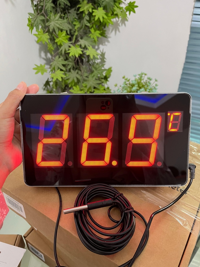 LED Digital Sauna and Pool Thermometer with Waterproof Probe 5 Meter and Limit Alarm Max Min Sensor for Home Factory Temperature Monitoring