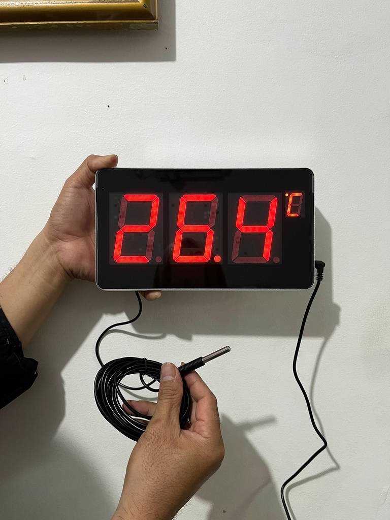 LED Digital Sauna and Pool Thermometer with Waterproof Probe 5 Meter and Limit Alarm Max Min Sensor for Home Factory Temperature Monitoring