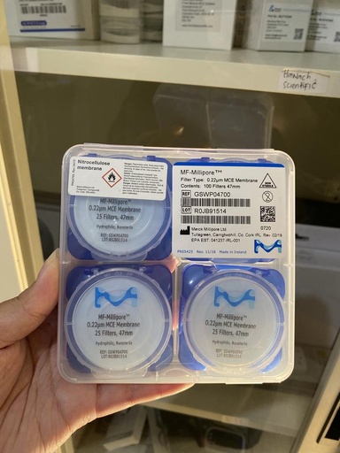 MCE Membrane Cellulose Filter 47mm 0.22um GSWP04700 MF - MILLIPORE